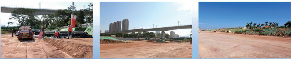 聚龍路抑塵保濕劑揚塵治理施工現場